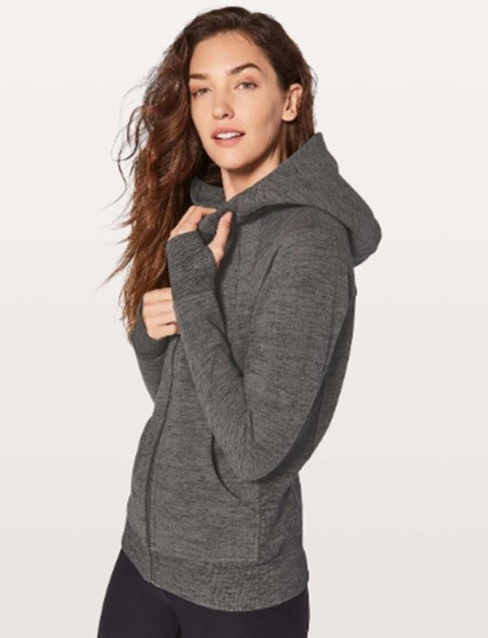 Lululemon Scuba Hoodie Light Cotton Fleece Sz 8 Heathered Core Dark Grey